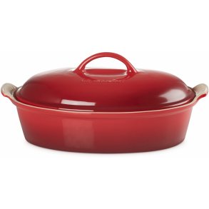 Le Creuset Heritage Oval Stegeso m. L�g 36 cm/3 L, Cerise