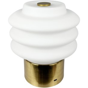 Dyberg Larsen Diva Trdls Bordlampe LED H18 cm, Messing/Hvid