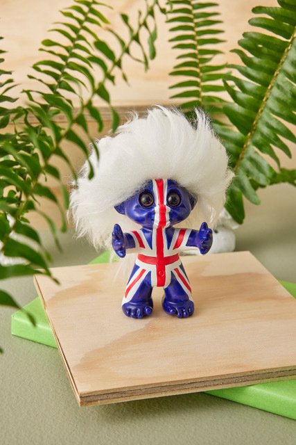 Lykketrold Good Luck Troll 9 cm, Union Jack