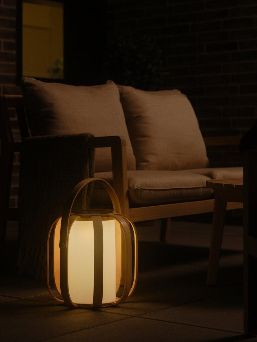 Nordlux Bob Solar Leuchte LED H40 cm, Bambus