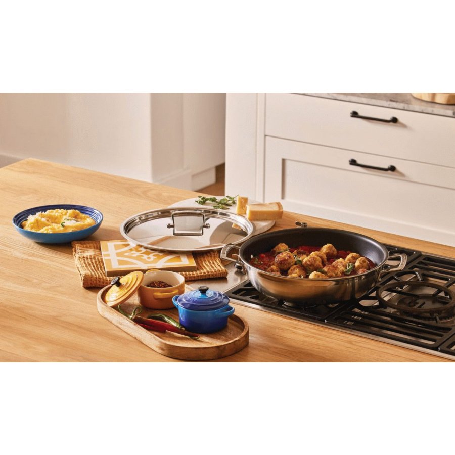 Le Creuset 3-Ply Sautergryde m. Lg Non-stick Belgning 30 cm/4,8 L