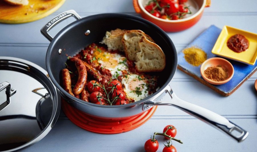 Le Creuset 3-Ply Saucepande m. Lg Non-stick Belgning 24 cm