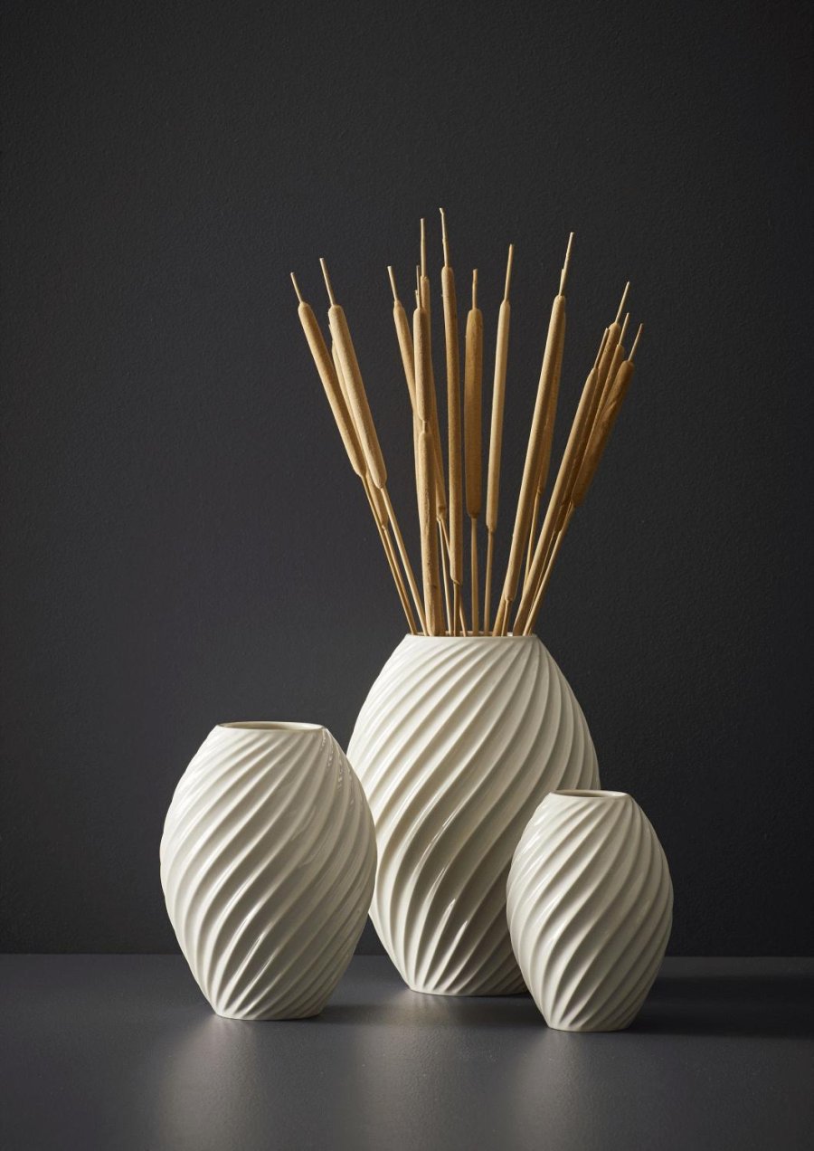 Mors River Vase H16 cm, Hvid