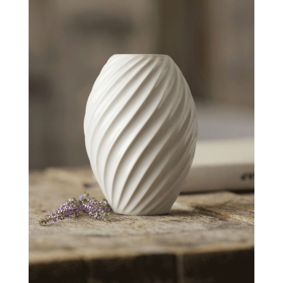 Mors River Vase H16 cm, Hvid