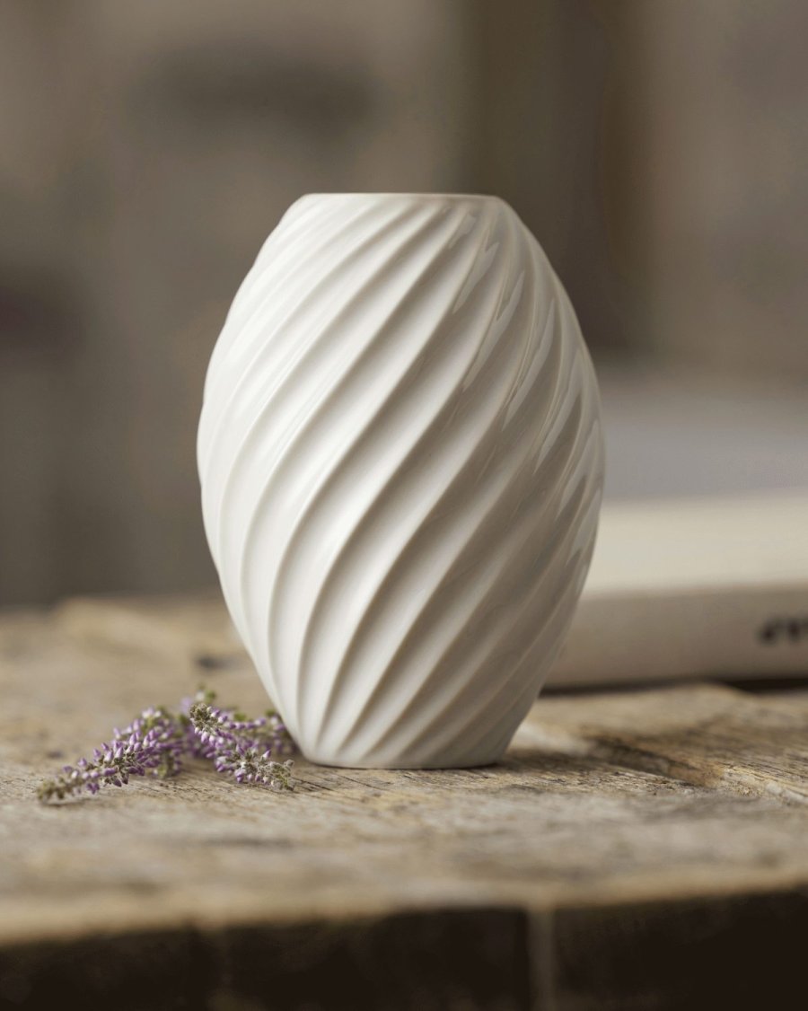 Mors River Vase H16 cm, Hvid