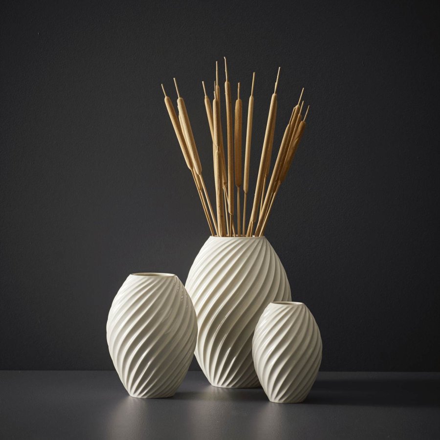 Mors River Vase H21 cm, Hvid