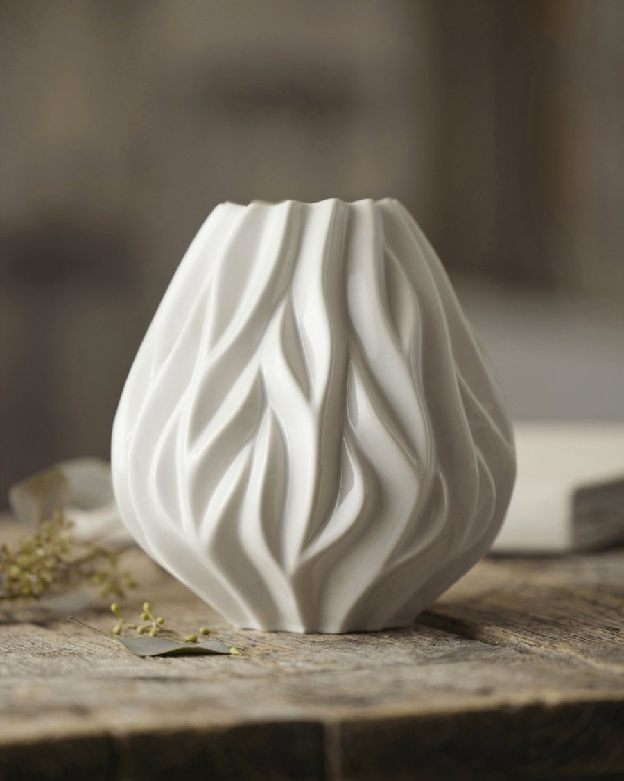 Mors Flame Vase H19 cm, Hvid