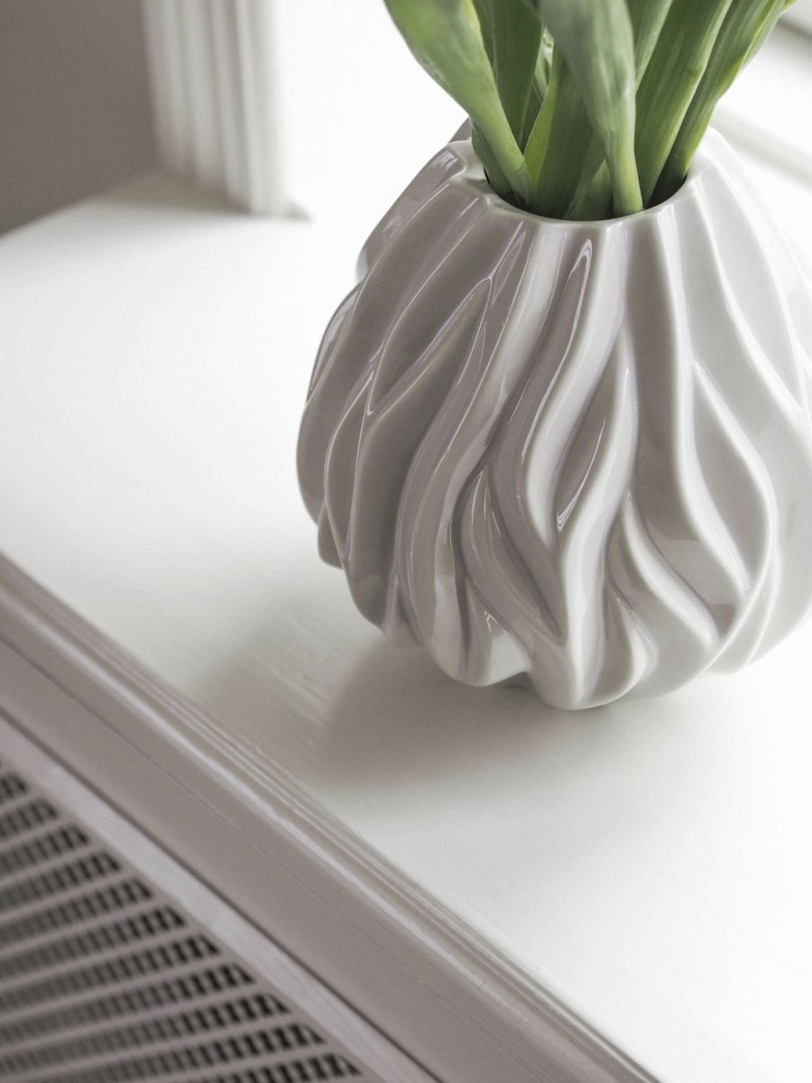 Mors Flame Vase H19 cm, Hvid
