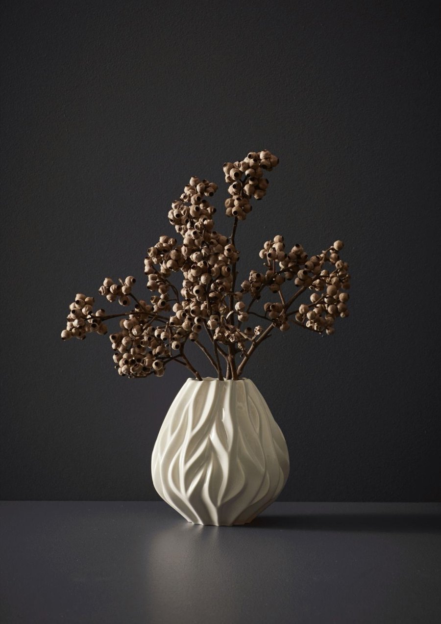 Mors Flame Vase H19 cm, Hvid
