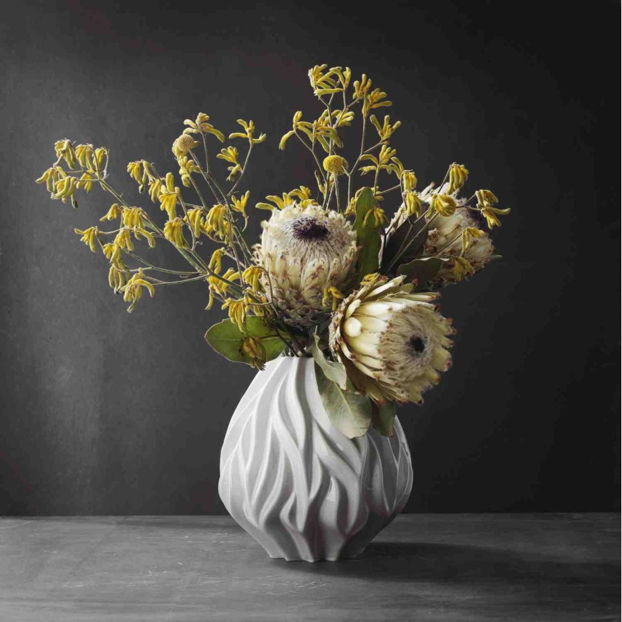 Mors Flame Vase H23 cm, Hvid