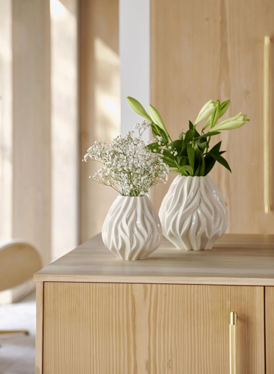 Mors Flame Vase H23 cm, Hvid