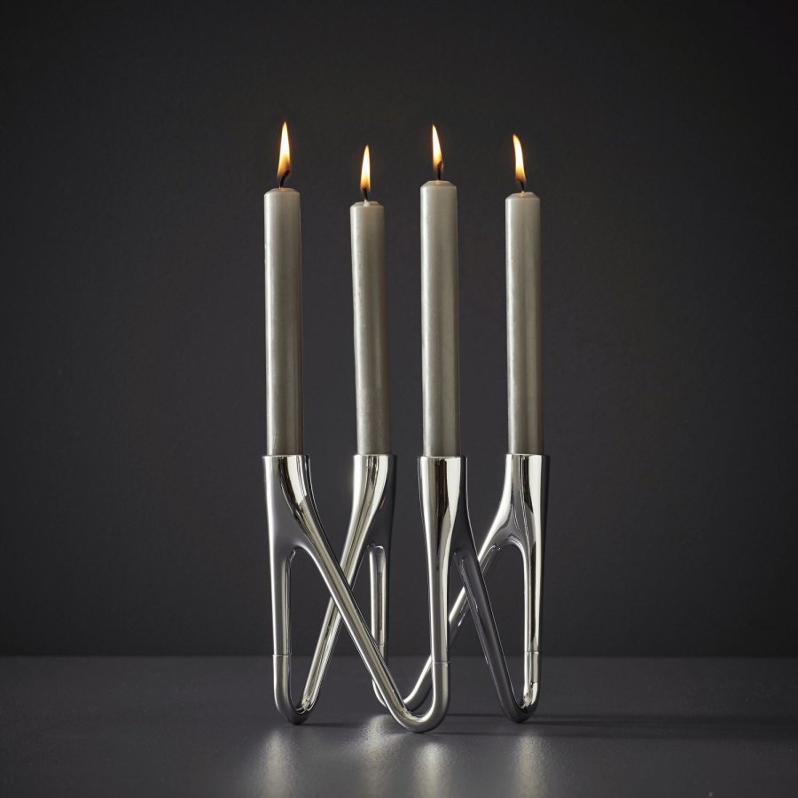 Mors Roots Kerzenstnder 4 Arme H16 cm, Chrom