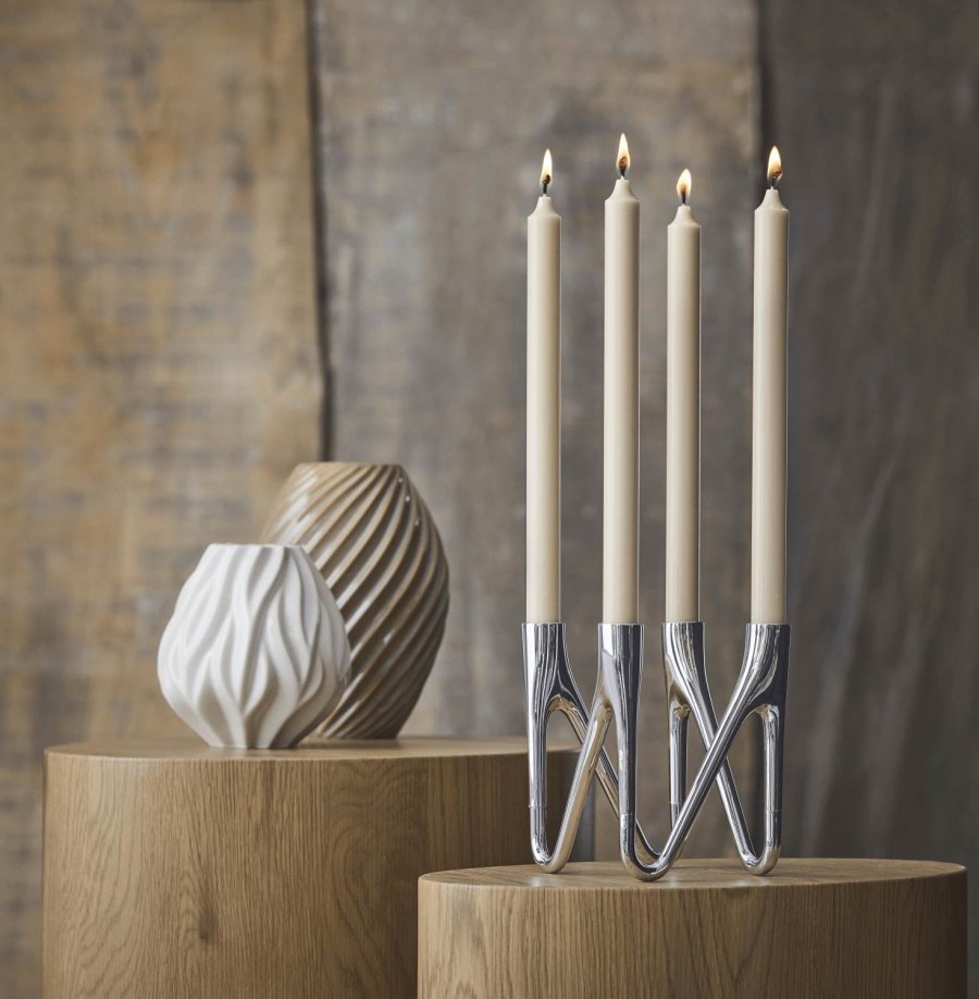 Mors Roots Kerzenstnder 4 Arme H16 cm, Chrom
