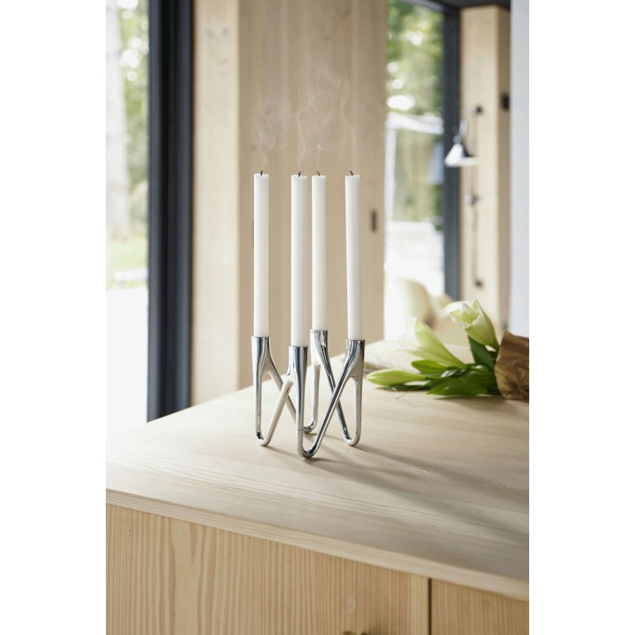 Mors Roots Kerzenstnder 4 Arme H16 cm, Chrom