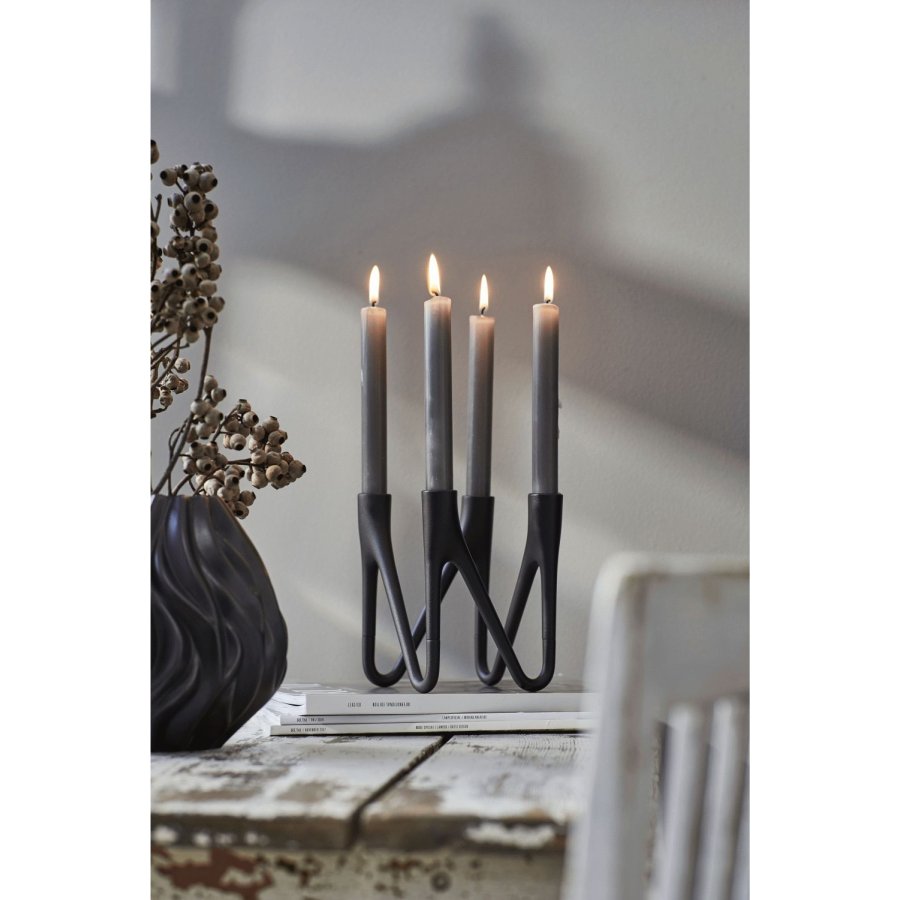 Mors Roots Kerzenstnder 4 Arme H16 cm, Schwarz