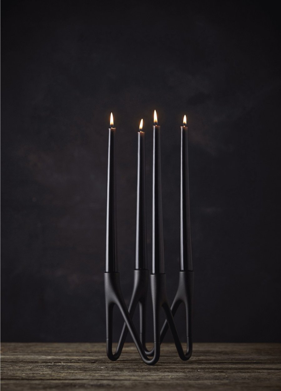Mors Roots Kerzenstnder 4 Arme H16 cm, Schwarz