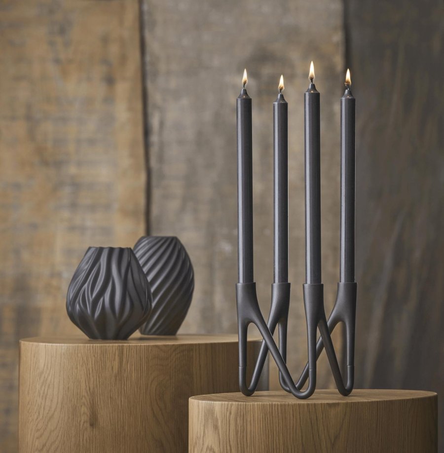 Mors Roots Kerzenstnder 4 Arme H16 cm, Schwarz