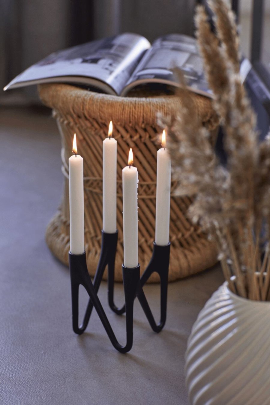 Mors Roots Kerzenstnder 4 Arme H16 cm, Schwarz