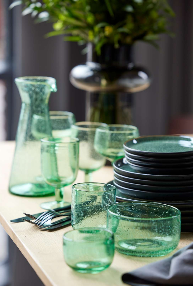 Lyngby Glas Valencia Karaffel Gr�n 1,1 L