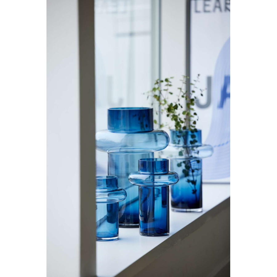 Lyngby Glas Tube Vase Dark Blue H25 cm