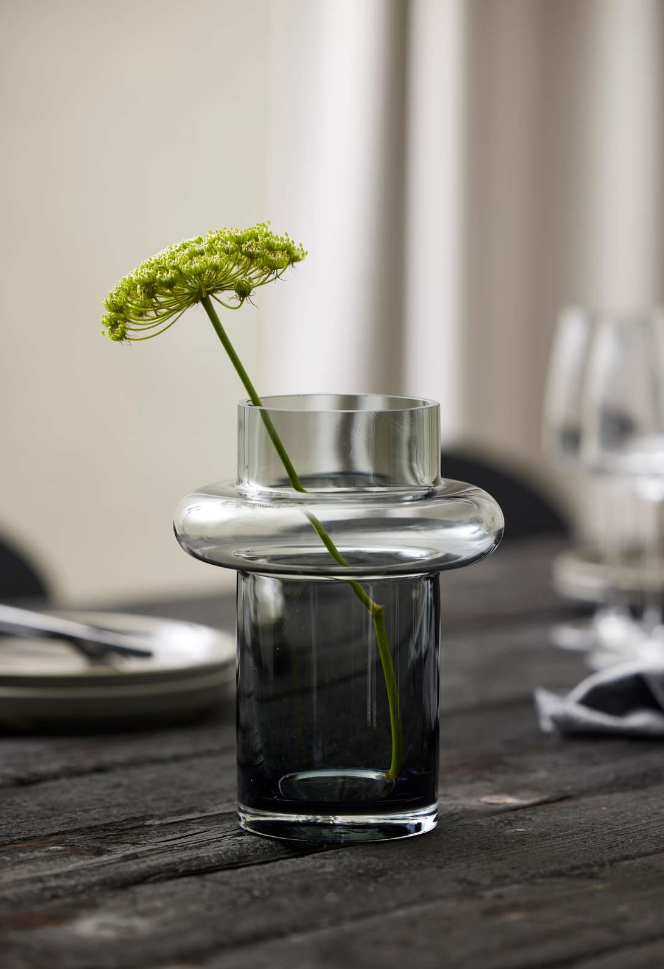 Lyngby Glas Tube Vase Smoke H20 cm