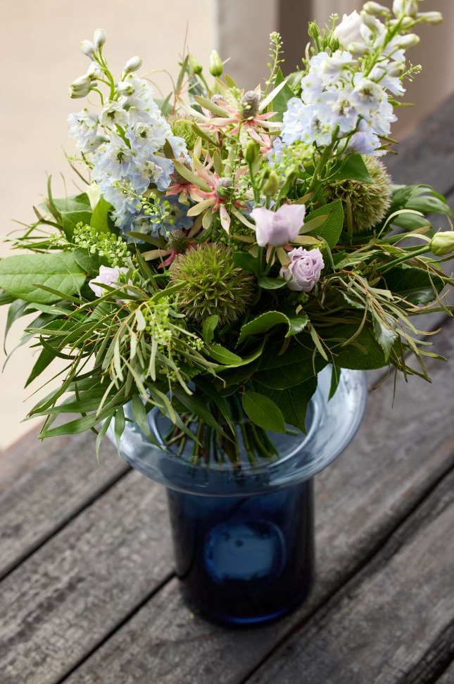 Lyngby Glas Tube Vase Dark Blue H20 cm