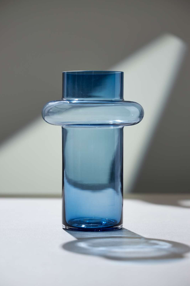 Lyngby Glas Tube Vase Dark Blue H20 cm