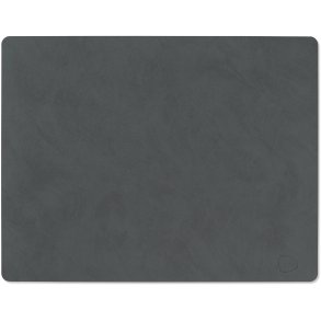 LIND DNA Square Recycled Læder Dækkeserviet 35x45 cm, Nupo Antracit