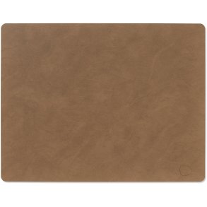 LIND DNA Square Recycled Læder Dækkeserviet 35x45 cm, Nupo Brun