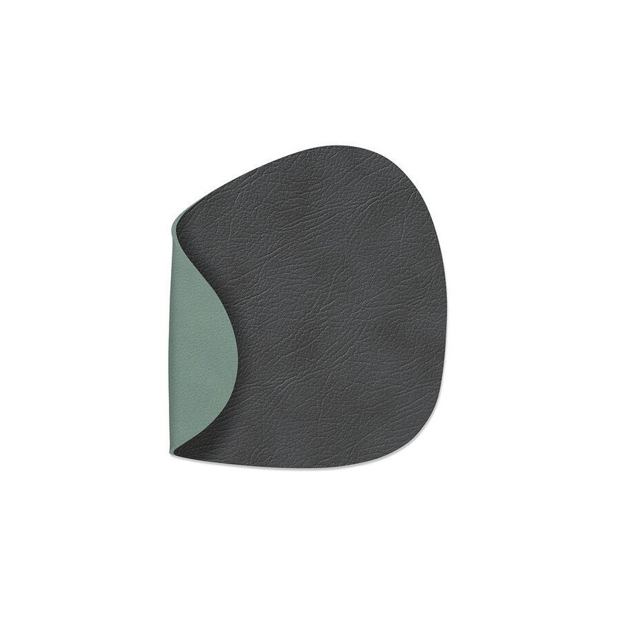 Lind DNA Curve Double Glasuntersetzer 11x13 cm, Cloud Anthracite/Nupo Pastel Green