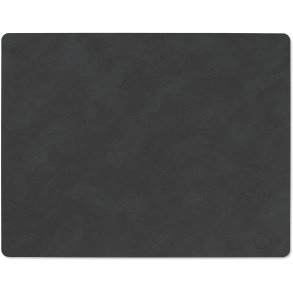 LIND DNA Square Recycled Læder Dækkeserviet 35x45 cm, Nupo Sort
