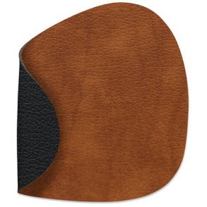 LIND DNA Curve Double Glasuntersetzer 11x13 cm, Bull Cognac/Black