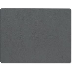 LIND DNA Square Recycled Læder Dækkeserviet 26,5x34 cm Serene Antracit