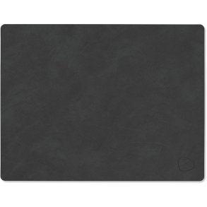LIND DNA Square Recycled Læder Dækkeserviet 26,5x34,5 cm Nupo Sort