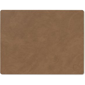 LIND DNA Square Recycled Læder Dækkeserviet 26,5x34,5 cm, Nupo Brun