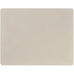 LIND DNA Square Recycled Læder Dækkeserviet 35x45 cm, Nupo Oyster White