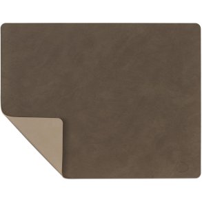 LIND DNA Square Double Tischset 35x45 cm, Nupo Kaviar/Clay Braun