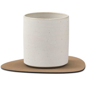 LIND DNA Curve Recycled Læder Glasbrik 11x13 cm, Nupo Nougat