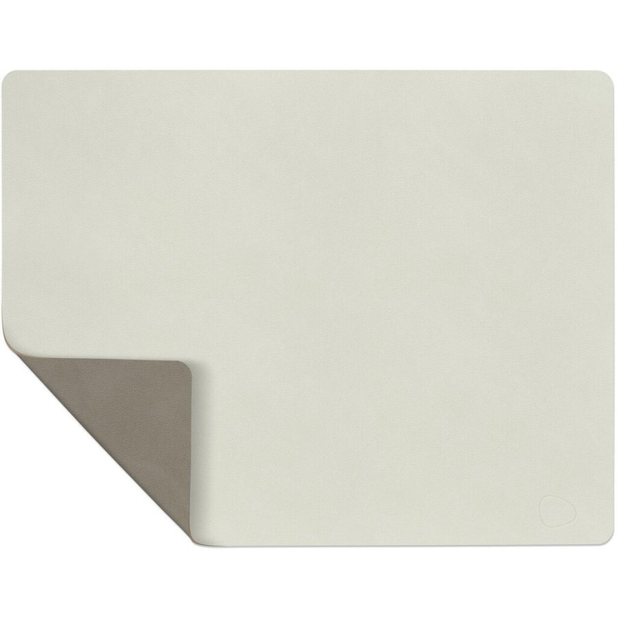 LIND DNA Square Vendbar Recycled Lder Dkkeserviet 35x45 cm, Nupo Linen/Flint Grey