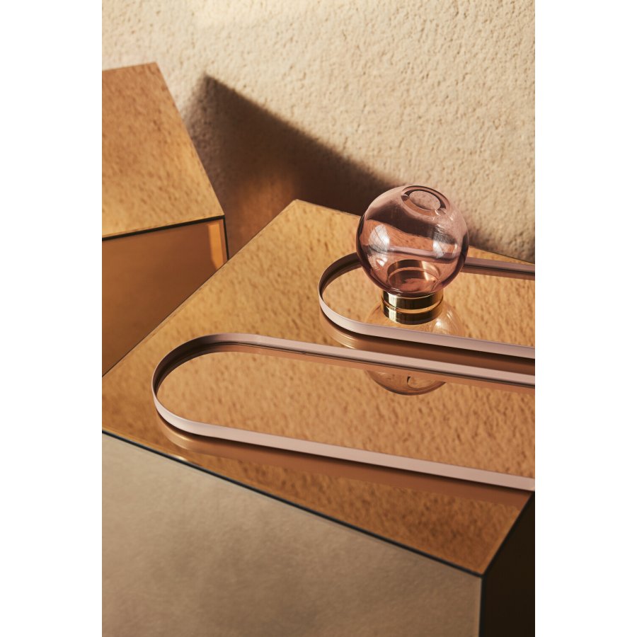 AYTM Globe Vase mit Fu H10 cm, Rosa/Gold