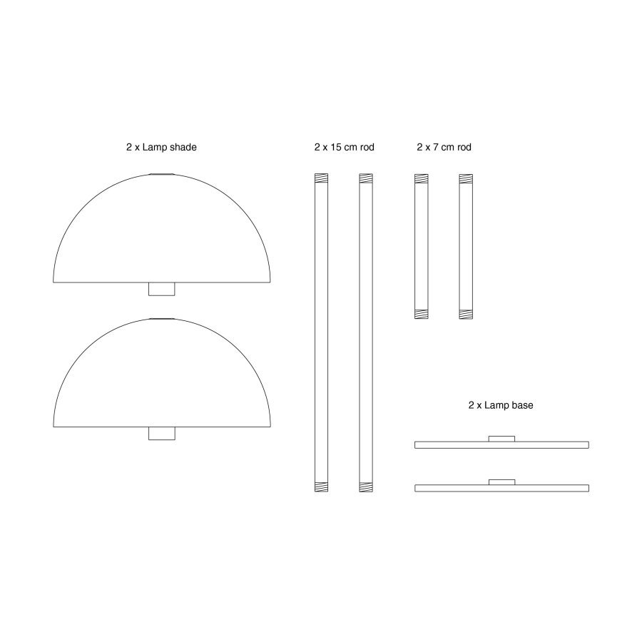 Dyberg Larsen ALONG Transportabel Minibordlampe LED 2 stk, Curry/Turkis