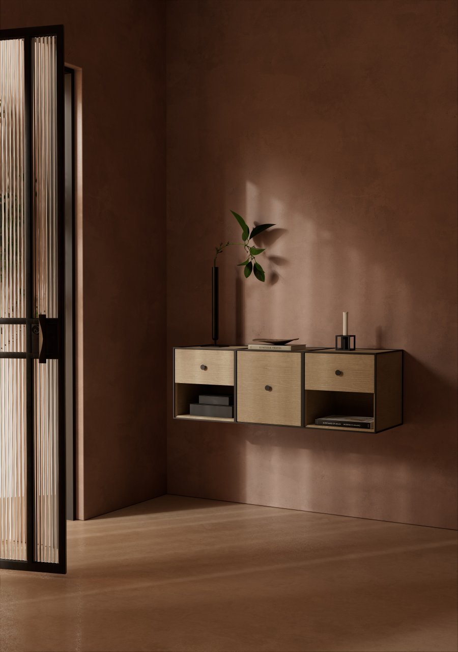 Audo Copenhagen Frame 35 Modul Reol m. 1 Skuffe 35x35 cm, Eg