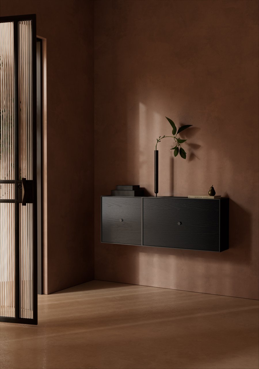 Audo Copenhagen Frame 35 Modul Reol m. Lge 35x35 cm, Sortbejdset Ask