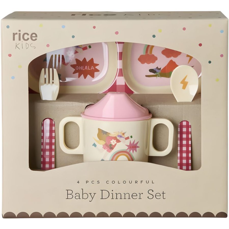 RICE KIDS Kinderset 4-teilig, Hero/Pink