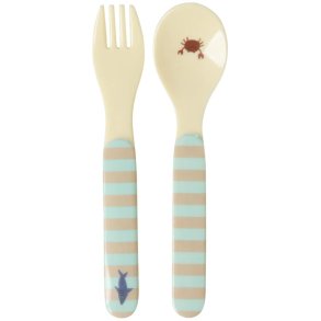 RICE KIDS Kinderbestek 2-delig, Ocean/Blauw