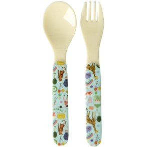 RICE KIDS Kinderbestek 2-delig, Fun Fair/Mint