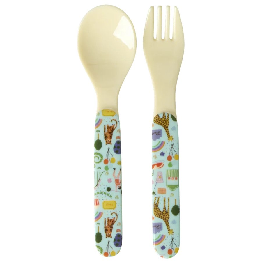 RICE KIDS Kinderbestek 2-delig, Fun Fair/Mint