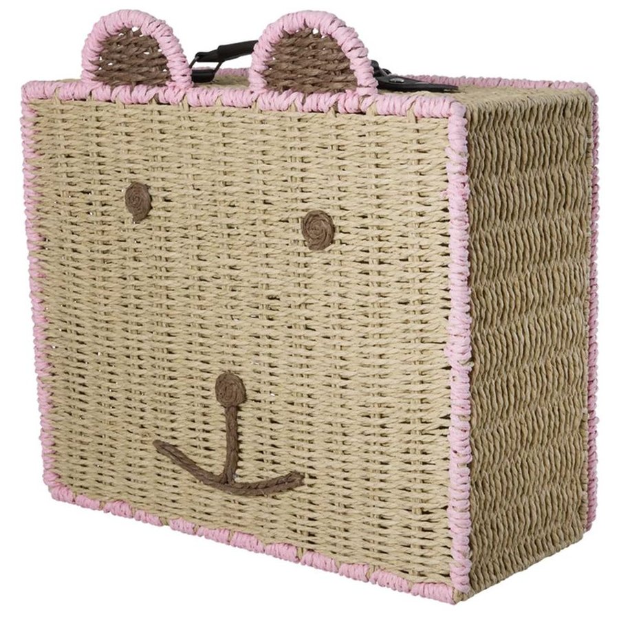 RICE KIDS Koffer 18x34 cm, Bär/Pink