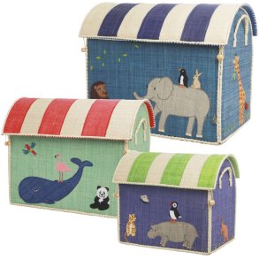 RICE KIDS Aufbewahrungshaus 3er Set, Tiere