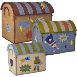 RICE KIDS Aufbewahrungshaus 3er Set, Hero/Blau